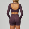 JIA Seamless Color-Block Yoga Long Sleeve Top ZC9245
