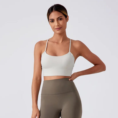Strappy Stretch Fitness Bra Workout Camisole