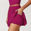 JIA Athletic Backless Halter Crop Top Tennis Skirts Set ZC3030