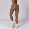High Waist Scrunch Butt Leggings V Cut Workout Yoga Pants with Pockets-back
