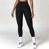 High Waist Scrunch Butt Leggings V Cut Workout Yoga Pants with Pockets-black