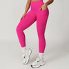 High Waist Scrunch Butt Leggings V Cut Workout Yoga Pants with Pockets-deep pink