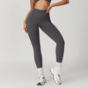 High Waist Scrunch Butt Leggings V Cut Workout Yoga Pants with Pockets-gray