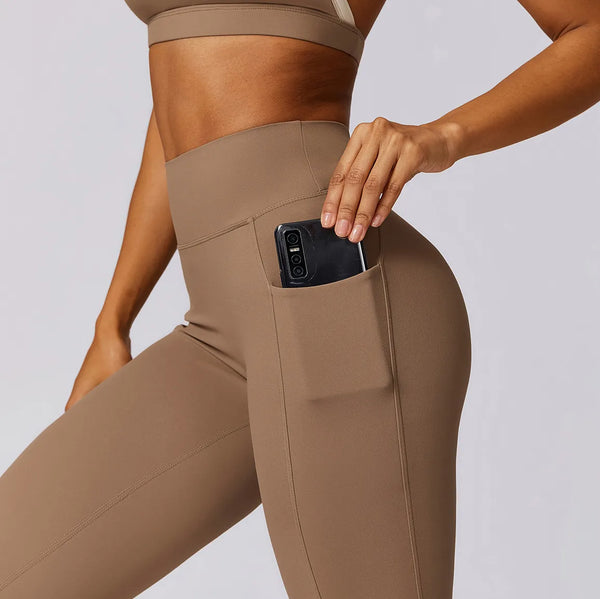 High Waist Scrunch Butt Leggings V Cut Workout Yoga Pants with Pockets1