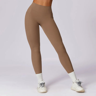 High Waist Scrunch Butt Leggings V Cut Workout Yoga Pants with Pockets