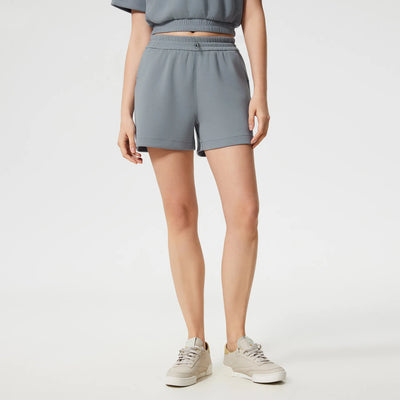 High Waist Workout Casual Lounge Sweat Shorts-bluish gray