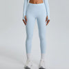 High Waisted  Butt Lifting Gym Yoga Leggings -Ice blue