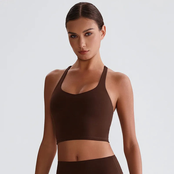 JIA Athletic Tank Tops with Cross Back padded sports bra yoga tank top for women