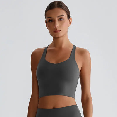 JIA Athletic Tank Tops with Cross Back padded sports bras