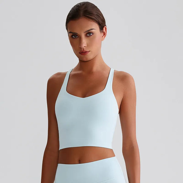 JIA Athletic Tank Tops with Cross Back padded sports bras yoga tank top