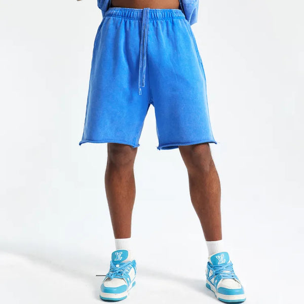 JIA Batik Washed Athletic Shorts for Men wholesale gym shorts cotton shorts