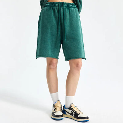 JIA Batik Washed Athletic Shorts for Men wholesale gym shorts cotton shorts