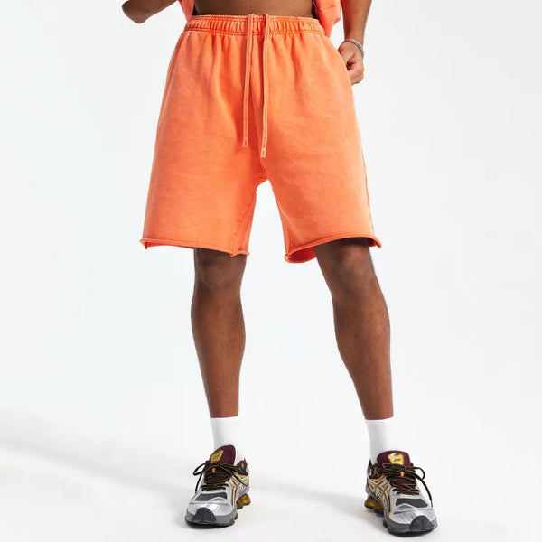 JIA Batik Washed Athletic Shorts for Men wholesale gym shorts cotton shorts