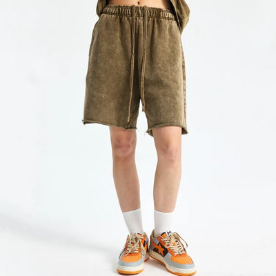 JIA Batik Washed Athletic Shorts for Men wholesale gym shorts cotton shorts