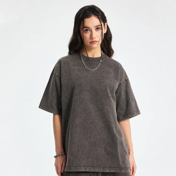 JIA Batik Washed Casual Short-Sleeved T Shirts 