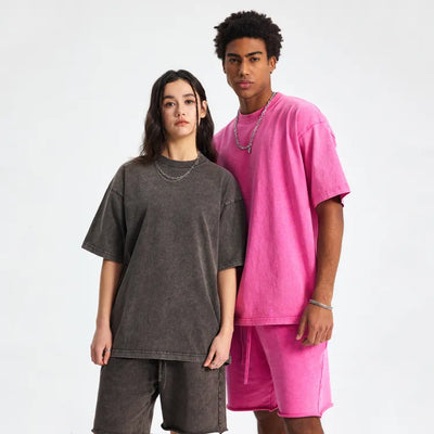 JIA Batik Washed Casual Short-Sleeved T Shirts 