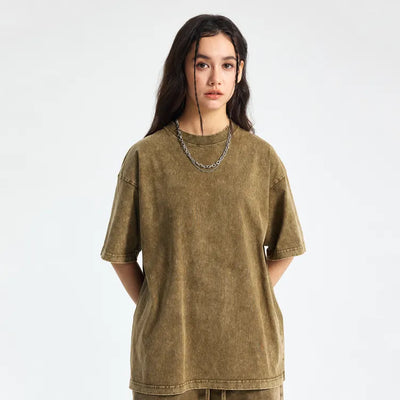 JIA Batik Washed Casual Short-Sleeved T Shirts 