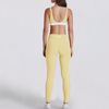 JIA Color-Block V-Neck Halter Yoga Bra & Leggings Set 