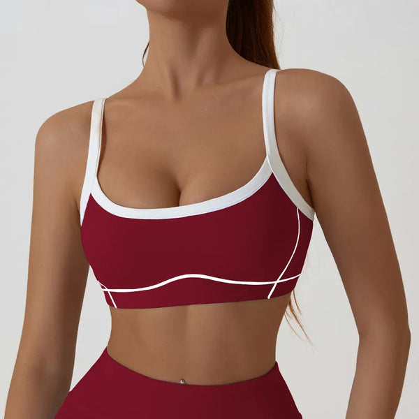 JIA Contrast Color Athletic Bra Tanks 