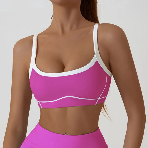 JIA Contrast Color Athletic Bra Tanks 
