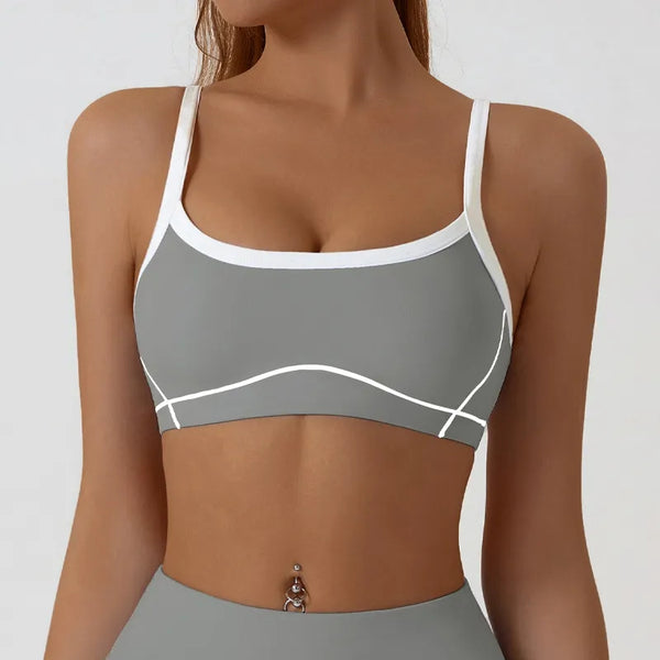 JIA Contrast Color Athletic Bra Tanks 