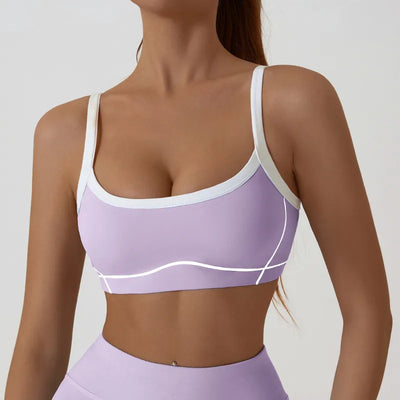 JIA Contrast Color Athletic Bra Tanks 