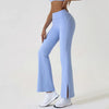 JIA Contrast Color Split Flared Yoga Pants