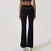 JIA Contrast Color Split Flared Yoga Pants