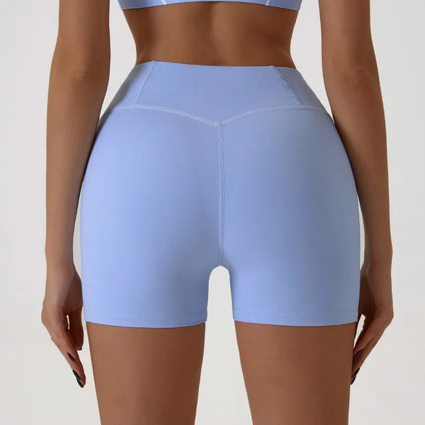 JIA Contrast Color Yoga Shorts for Fitness
