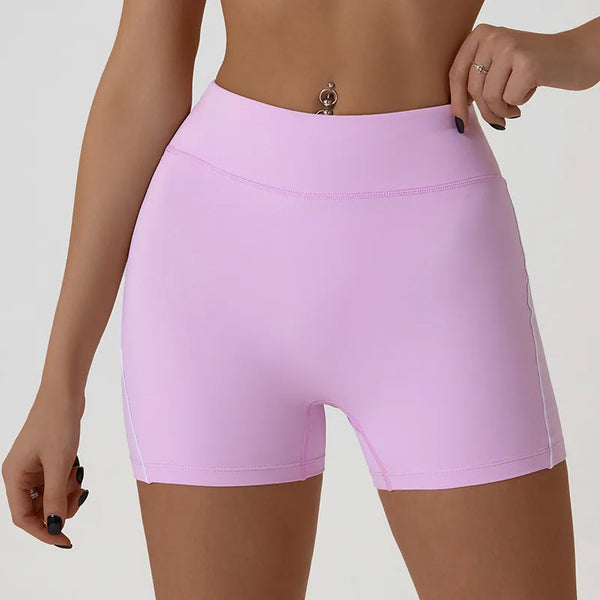 JIA Contrast Color Yoga Shorts for Fitness