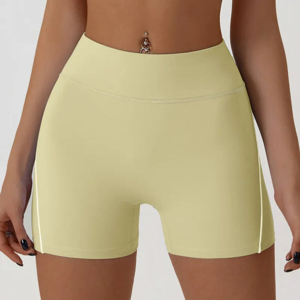 JIA Contrast Color Yoga Shorts for Fitness