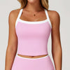 JIA Contrastring Colors Yoga Tank Tops with Pads fitness clothing