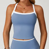 JIA Contrastring Color Yoga Tank Tops with Pads for women
