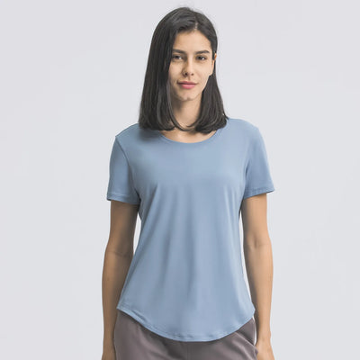 JIA Crew Neck Sports Basic Short Sleeve T Shirts WOMENS gym wear