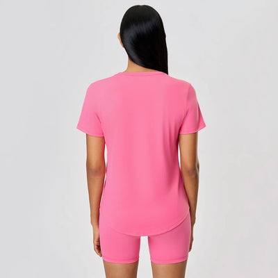 JIA Crew Neck Sports Basic Short Sleeve T Shirts gym shirt-back