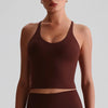 JIA Fitness Tank Top with Hollow Cross Back padded sports bra for women