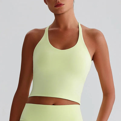 JIA Fitness Tank Top with Hollow Cross Back padded sports bras for women