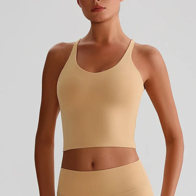 JIA Fitness Tank Top with Hollow Cross Back slim fit tank top medium support sports bra