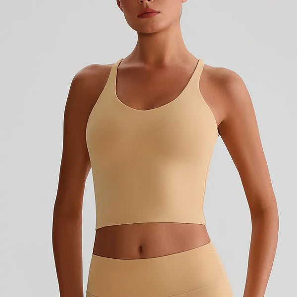 JIA Fitness Tank Top with Hollow Cross Back slim fit tank top medium support sports bra