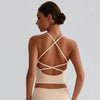 JIA Fitness Tank Tops with Hollow Cross Back slim fit tank top medium support sports bra-back
