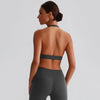 JIA Halter Sports Bra Medium Support backless fitness bra 
