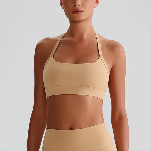 JIA Halter Sports Bra Medium Support fitness padded bra for women