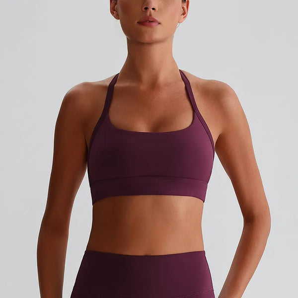 JIA Halter Sports Bra Medium Support workout bra with Removable Cups