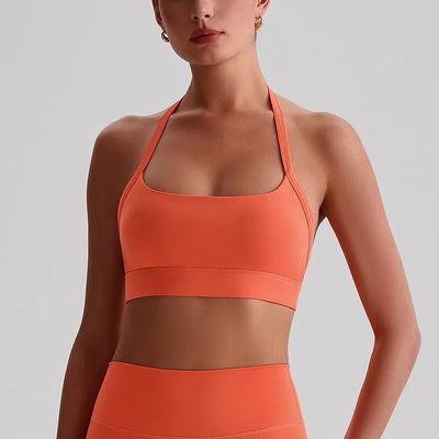 JIA Halter Sports Bra Medium Support workout bra with Removable Pads