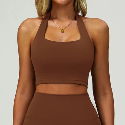 JIA Halter Sports Tank Tops with Pads 