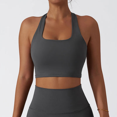 JIA Halter Sports Tank Tops with Pads 