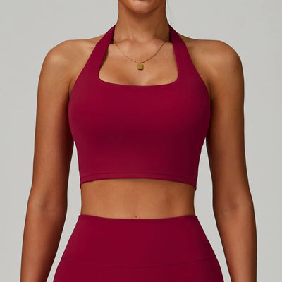 JIA Halter Sports Tank Tops with Pads sports bra for women