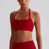 JIA Halter Top Sports Bra Medium Support-red