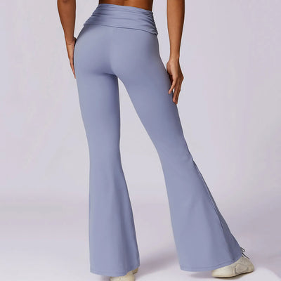 JIA High Folded Waist Wide Leg Yoga Pants