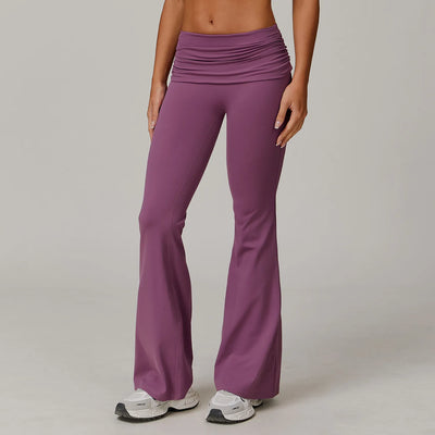 JIA High Folded Waist Wide Leg Yoga Pants